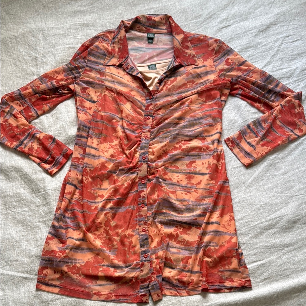 Colorful Button-Up Dress